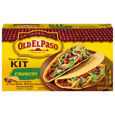 Old El Paso Tortillas Flour Dinner Kit Taco Crunchy Box - 8.8 Oz - Image 1