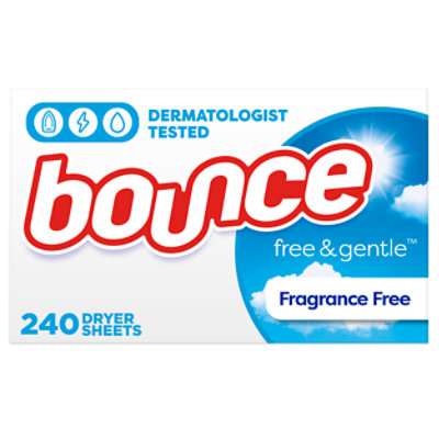 Bounce Free & Gentle Unscented Fabric Softener Dryer Sheets for Sensitive Skin - 240 Count - Image 1