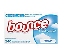 Bounce Fabric Softener Dryer Sheets Free & Gentle - 240 Count
