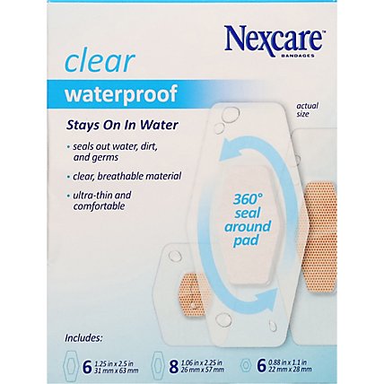 3M Nexcare Bandages Waterproof Assorted - 20 Count - Image 3