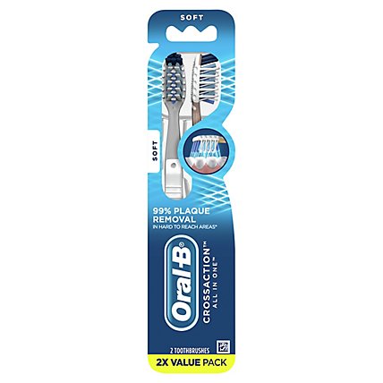 Oral-B CrossAction All In One Toothbrush Soft Value Pack - 2 Count - Image 1