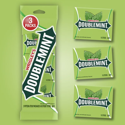 Wrigleys Doublemint Bulk Chewing Gum Value Pack - 3-15 Count - Image 3