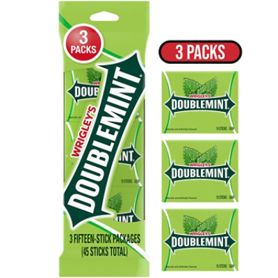 Wrigleys Doublemint Bulk Chewing Gum Value Pack - 3-15 Count