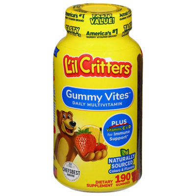 Lil Critters Vitamins Gummy Vites Complete Multivitamin Natural Fruit Flavors - 190 Count - Image 3