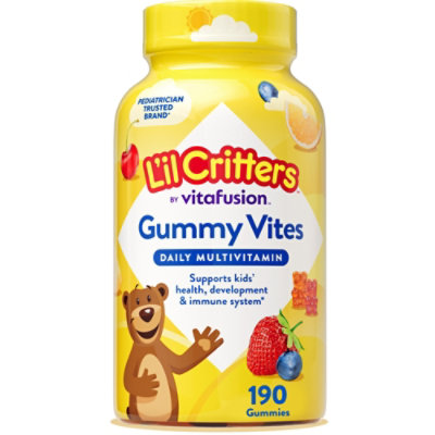 Lil Critters Vitamins Gummy Vites Complete Multivitamin Natural Fruit Flavors - 190 Count - Image 1