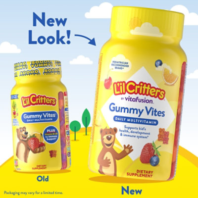 Lil Critters Vitamins Gummy Vites Complete Multivitamin Natural Fruit Flavors - 190 Count - Image 1