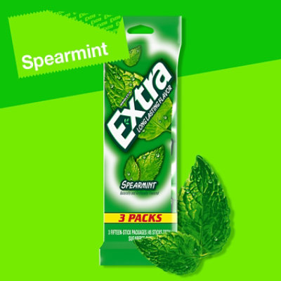 Extra Spearmint Sugar Free Chewing Gum - 3-15 Count - Image 3
