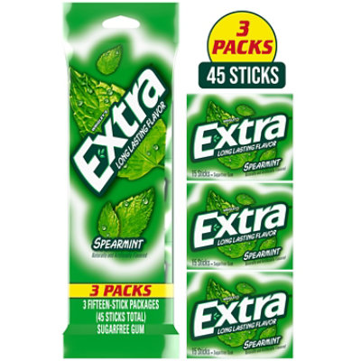 Extra Spearmint Sugar Free Chewing Gum - 3-15 Count