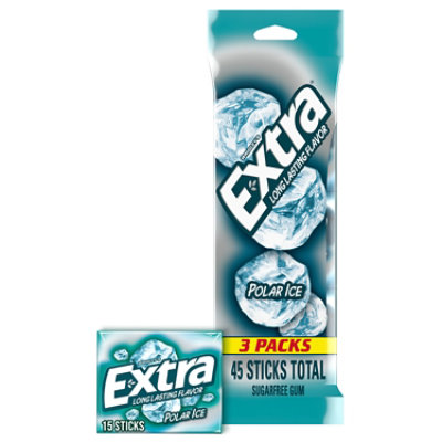 EXTRA Polar Ice Sugar Free Mint Chewing Gum - 3-15 Count