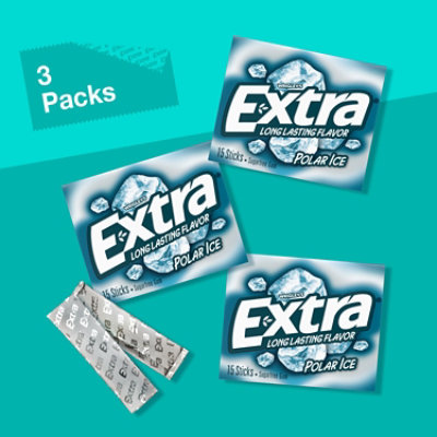 Extra Polar Ice Sugar Free Chewing Gum - 3-15 Count - Image 2