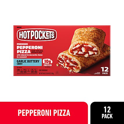 Hot Pockets Pepperoni Pizza Sandwiches Box 12 Count - 54 Oz - Image 1