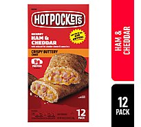 Hot Pockets Sandwiches Ham & Cheese Crispy Buttery Seasoned Crust - 12-4.5 Oz