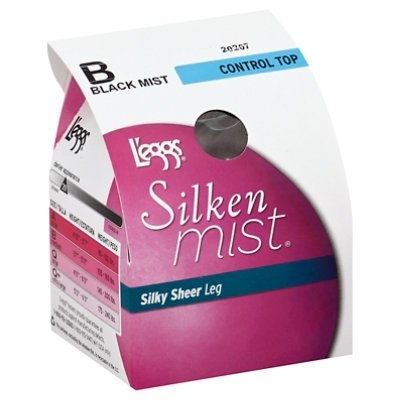 Leggs Silken Mist Black B Control Top Pantyhose - 1 Pair - Image 1