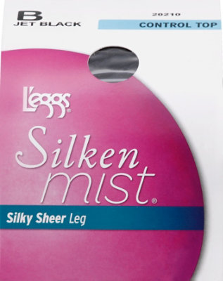 Leggs Silken Mist Control Top Black B Pantyhose - 1 Pair - Image 2