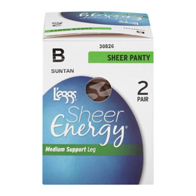 Leggs Sheer Energy Support Suntan B Pantyhose - 2 Pair - Albertsons