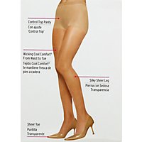 Leggs Silken Mist Nude Control Top Sheer Toe Pantyhose B - 2 Pair - Image 4