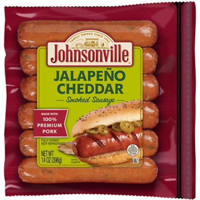 Johnsonville Sausage Jalapeno & Cheddar Cheese Smoked Sausage Fully Cooked 6 Links - 14 Oz - Image 1