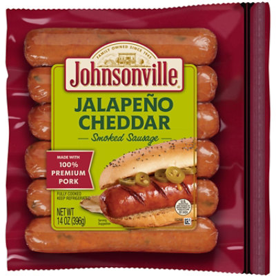 Johnsonville Sausage Jalapeno & Cheddar Cheese Smoked Sausage Fully Cooked 6 Links - 14 Oz