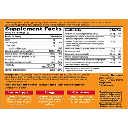Emergen-C Raspberry Dietary Supplement Fizzy Drink Mix with 1000mg Vitamin C - 30-0.32 Oz. - Image 4