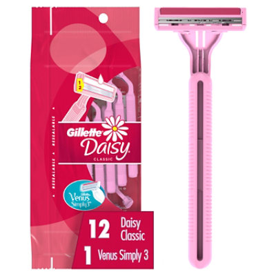 Gillette Razors Disposable Daisy Classic 12 Count + 1 Venus Simply3 Razor - 13 Count - Image 1