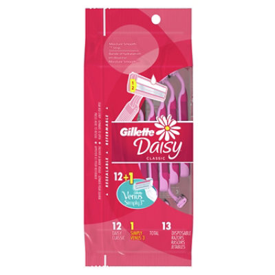 Gillette Razors Disposable Daisy Classic 12 Count + 1 Venus Simply3 Razor - 13 Count - Image 2