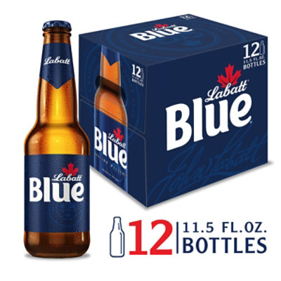 Labatt Blue Beer Canadian Pilsener Bottles - 12-11.5 Fl. Oz. - Image 1