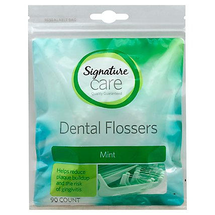 Signature Care Dental Flossers High Performance Mint - 90 Count - Image 1