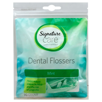 Signature Select/Care Dental Flossers High Performance Mint - 90 Count - Image 1