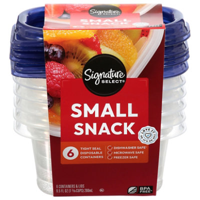 Signature SELECT Containers Storage Tight Seal BPA Free Small 1.187 Cup - 6 Count
