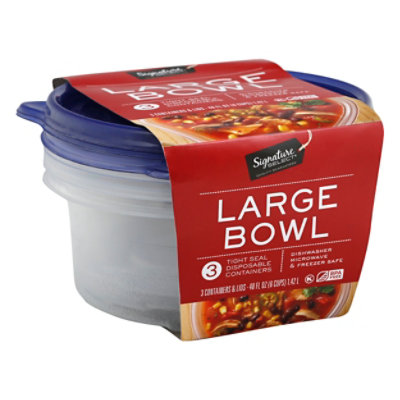 Signature SELECT Containers Storage Large 6 Cups Tight Seal BPA Free - 3 Count - Image 1