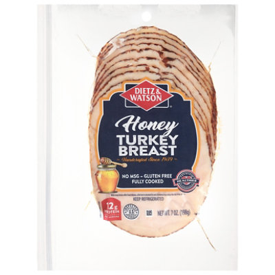 Dietz & Watson Turkey Breast Sliced Black Forest Honey Cured - 7 Oz ...