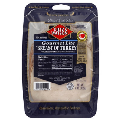 Dietz & Watson Gourmet Lite Turkey Breast Sliced - 7 Oz - Shaws