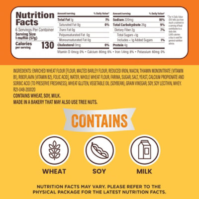 Thomas' Whole Grain English Muffins - 12 Oz - Image 2