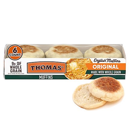 Thomas' Whole Grain English Muffins - 12 Oz - Image 1