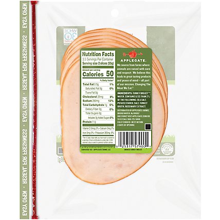 Applegate Natural Smoked Turkey Breast - 7 Oz - Image 6