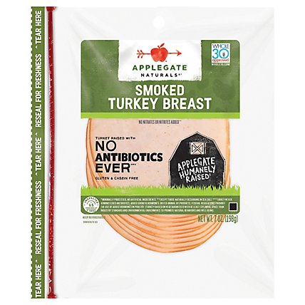Applegate Natural Smoked Turkey Breast - 7 Oz - Image 1
