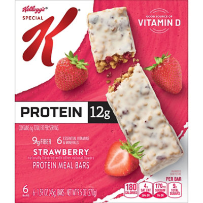 Kelloggs Special K Protein Meal Bars Strawberry 12g Protein Snacks 6 Count - 9.5 Oz - Image 5