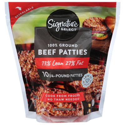 Signature Select 73% Lean 27% Fat Ground Beef Patties - 40 Oz - Image 3