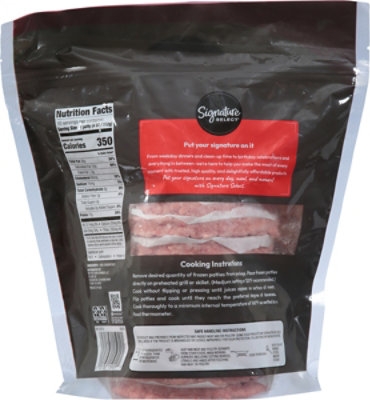 Signature SELECT 73% Lean 27% Fat Ground Beef Patties - 40 oz - Image 6