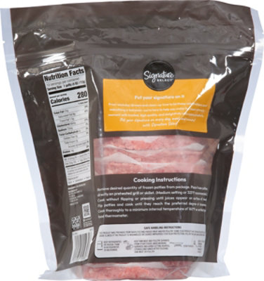 Signature Select 80% Lean 20% Fat Ground Beef Patties - 40 oz - Image 4