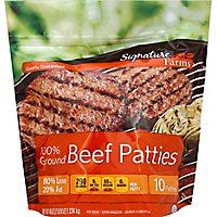Signature Farms 100% Ground Beef Hamburger Patties 80% Lean 20% Fat 10 Count - 40 Oz. - Image 2