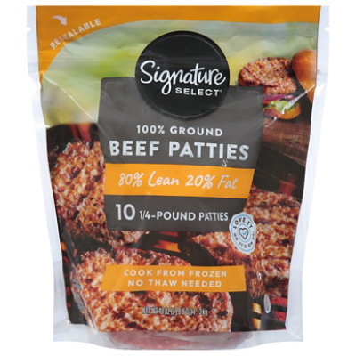 Signature Select 80% Lean 20% Fat Ground Beef Patties - 40 oz - Image 2