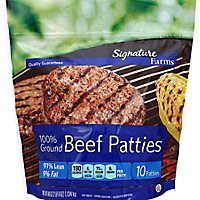 Signature Farms 100% Ground Beef Patties 91% Lean 9% Fat 10 Count - 40 Oz. - Image 2