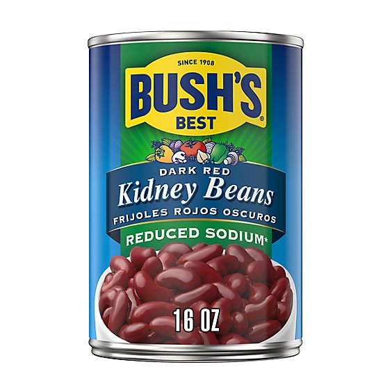 BUSH'S BEST Reduced Sodium Dark Red Kidney Beans - 16 Oz
