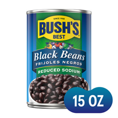 BUSH'S BEST Reduced Sodium Black Beans - 15 Oz