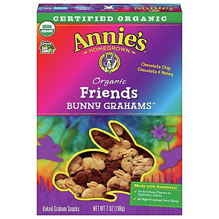Annies Homegrown Friends Bunny Grahams Graham Snacks Organic Baked - 7 Oz
