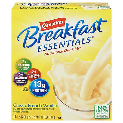 Carnation Breakfast Essentials Nutritional French Vanilla Powder Drink Mix - 10-1.26 Oz - Image 3