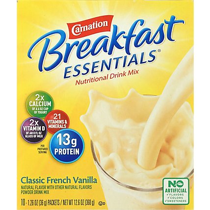 Carnation Breakfast Essentials Nutritional French Vanilla Powder Drink Mix - 10-1.26 Oz - Image 2