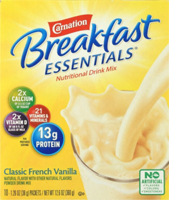 Carnation Breakfast Essentials Nutritional French Vanilla Powder Drink Mix - 10-1.26 Oz - Image 2