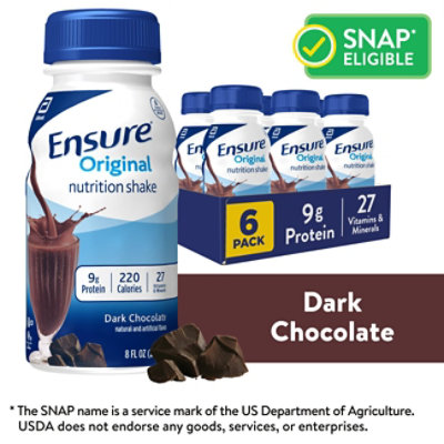 Ensure Original Nutrition Shake Ready To Drink Dark Chocolate - 6-8 Fl. Oz.